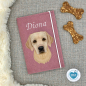 Preview: Designbeispiel der Impfpasshülle rosenholz für den Labrador blond